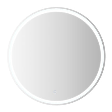 Dane 27 Round Frameless Anti-Fog Aluminum Front/Back-lit Tri-color LED Bathroom Vanity Mirror with Smart Touch Control - JONATHAN Y